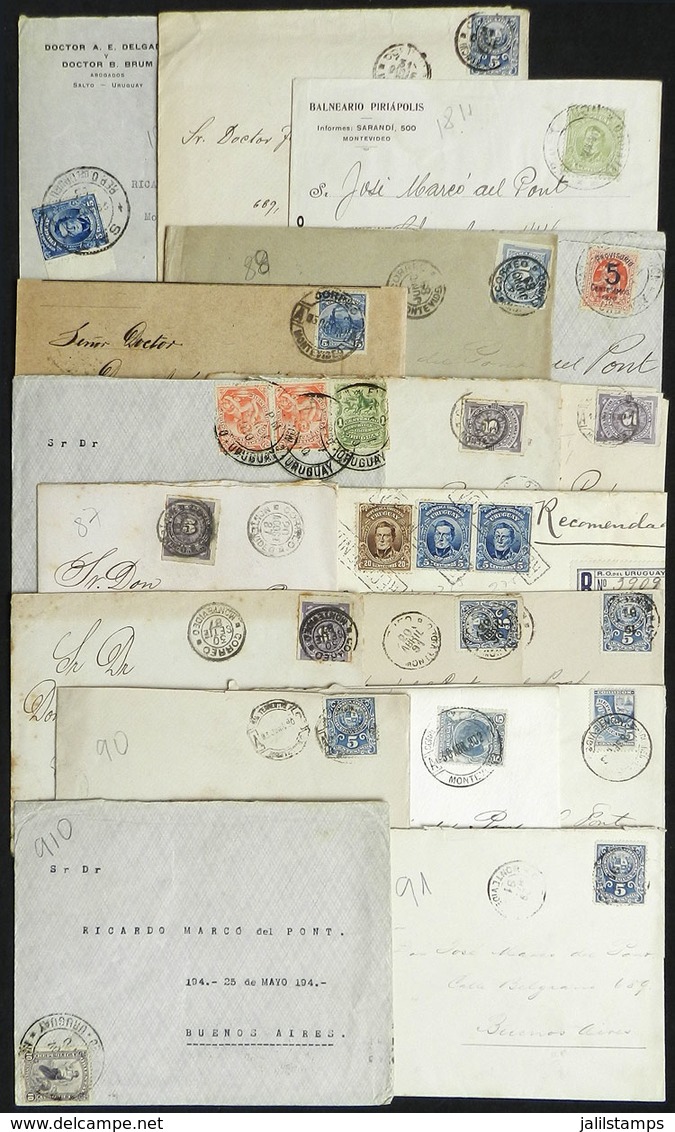 URUGUAY: 19 Old Covers Sent To Argentina, Most Of Fine To Very Fine Quality! - Uruguay