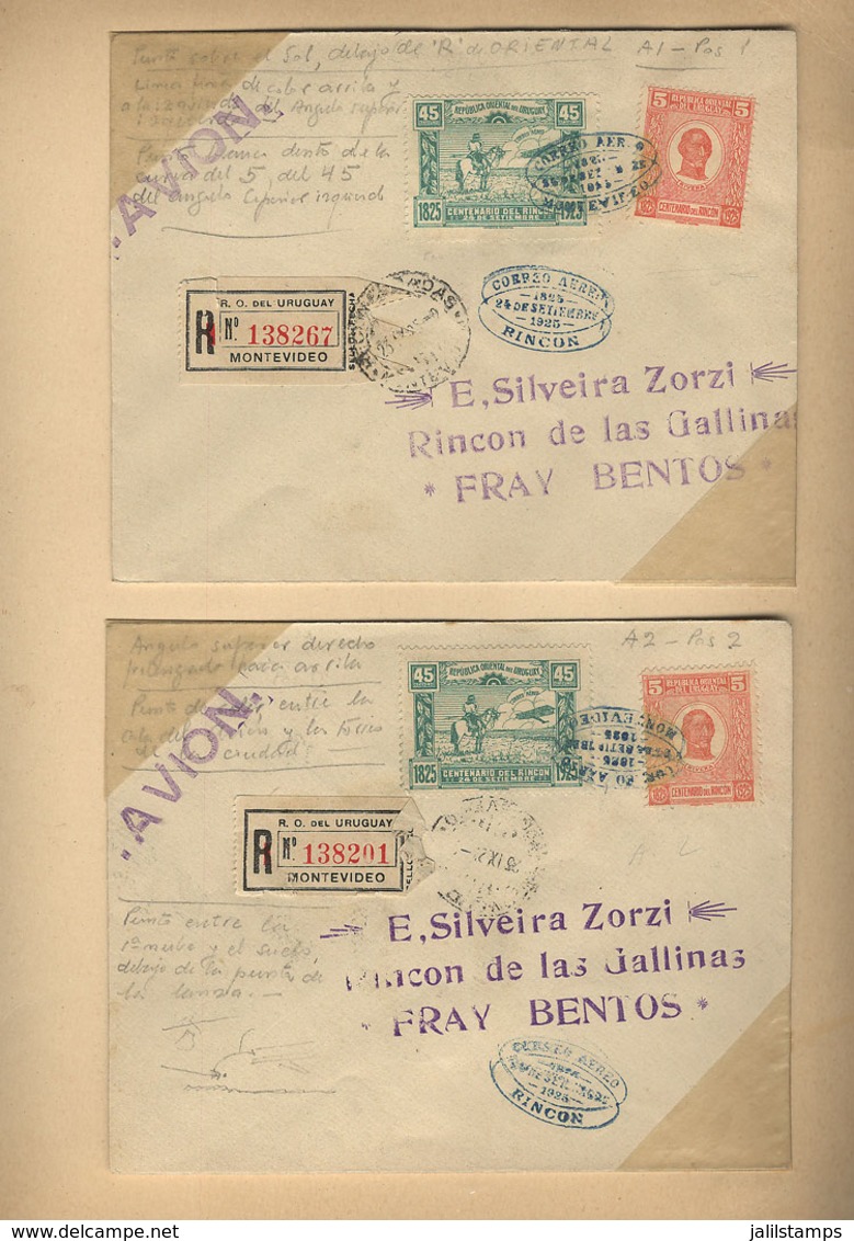 URUGUAY: 24/SE/1925 Montevideo - Rincón De Las Gallinas: 82 Covers Of The First Flight Franked By Sc.C9 (each One With I - Uruguay