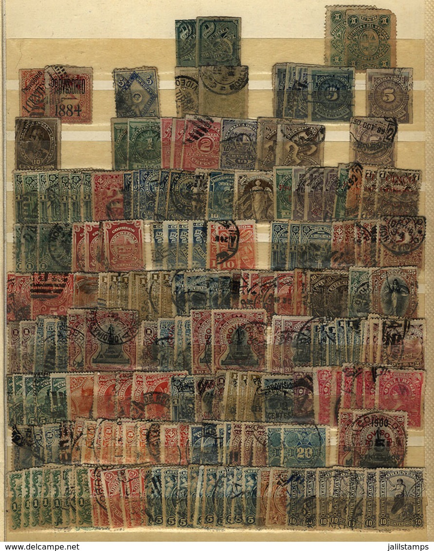 URUGUAY + PORTUGAL: Old Stock In Stockbook, Including Many Hundreds Stamps Of Uruguay, Portugal And Some Of Portuguese C - Uruguay