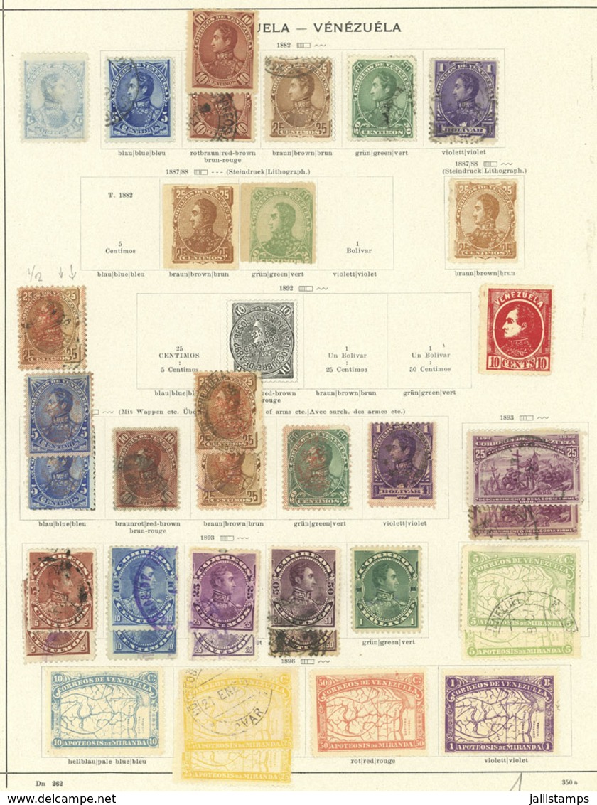 VENEZUELA: Old Collection On Album Pages, Including Interesting Stamps And Of Good Catalog Value, Good Opportunity! IMPO - Venezuela