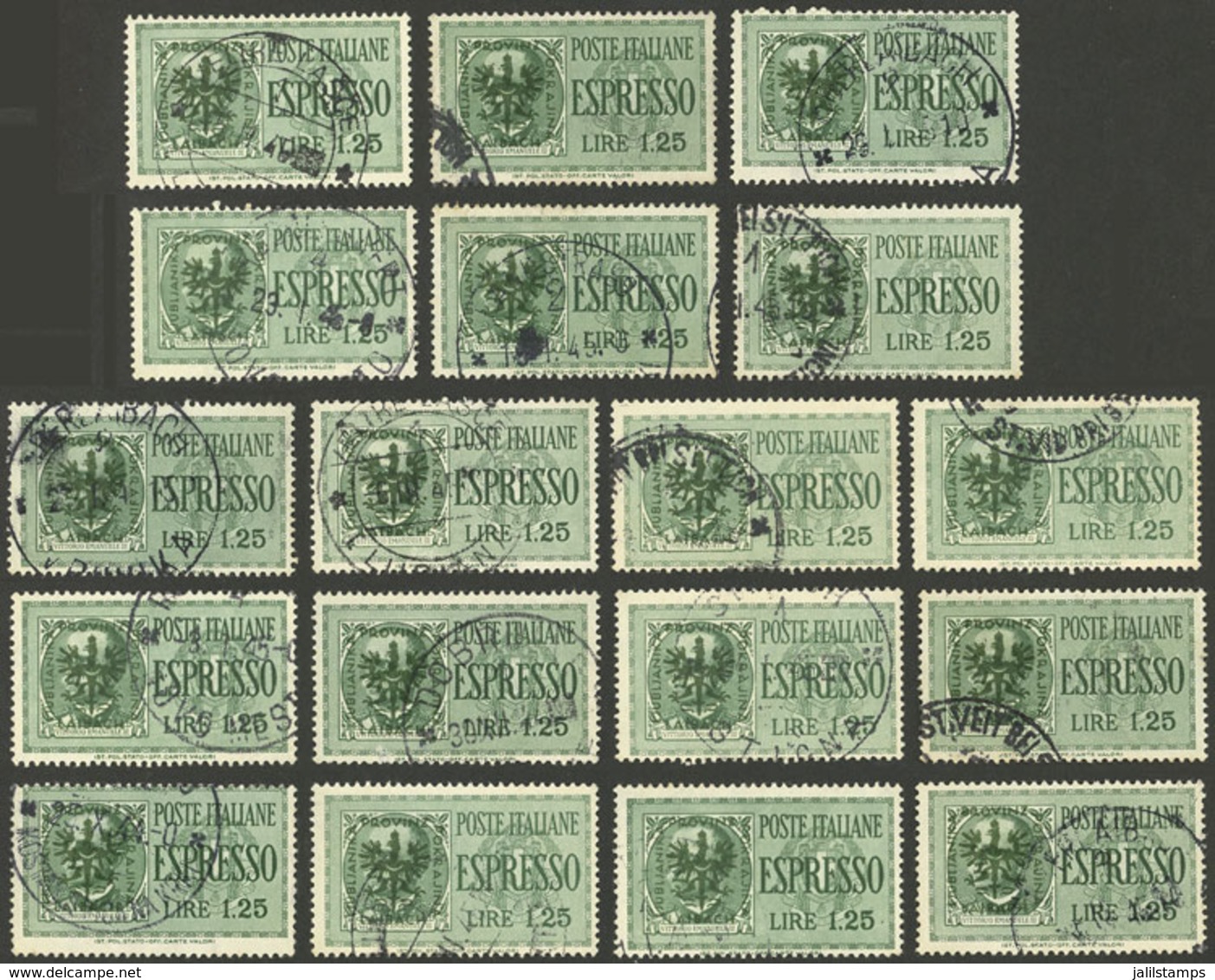 YUGOSLAVIA - LUBIANA: Yvert 20 X18 Used Examples, VF Quality! - Sonstige & Ohne Zuordnung