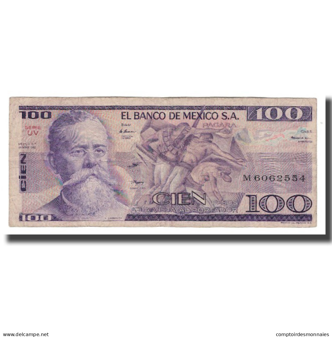 Billet, Mexique, 100 Pesos, 1982, 1982-03-25, KM:74c, TB - Mexico