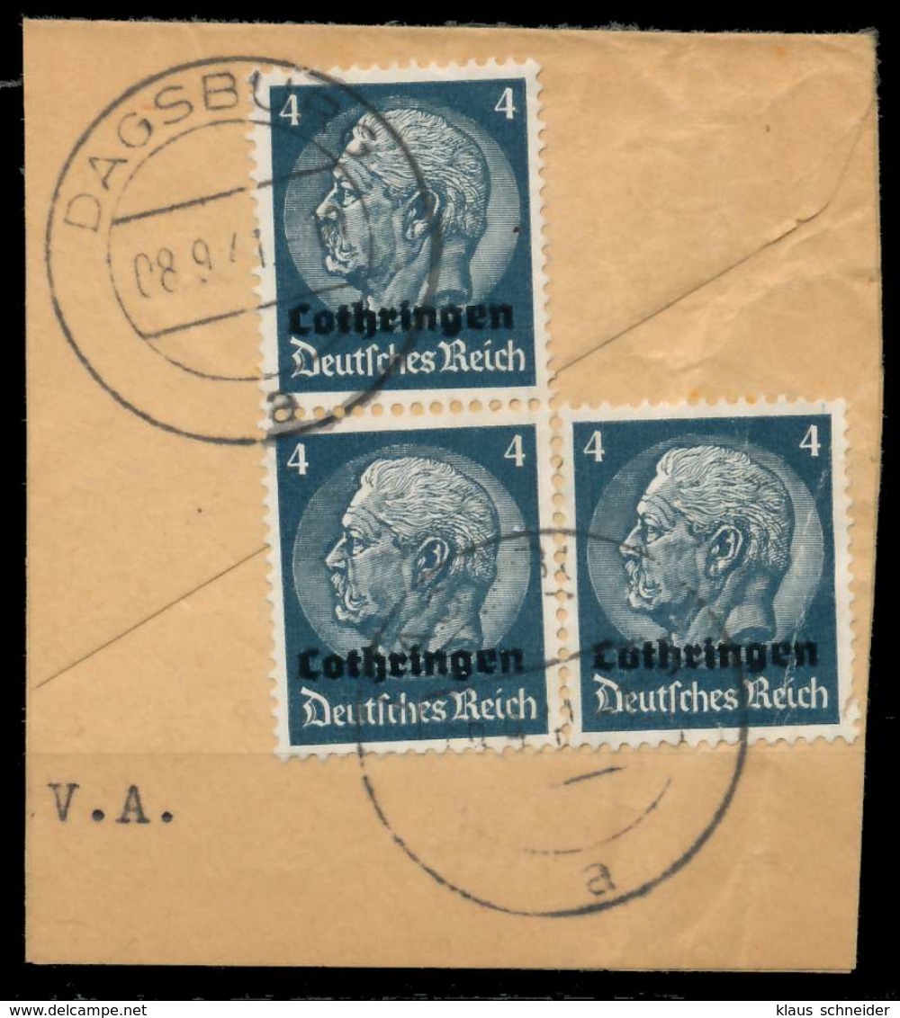 BES. 2WK LOTHRINGEN Nr 2 DAGSBURG Zentrisch Gestempelt SENKR X89C5A6 - Besetzungen 1938-45