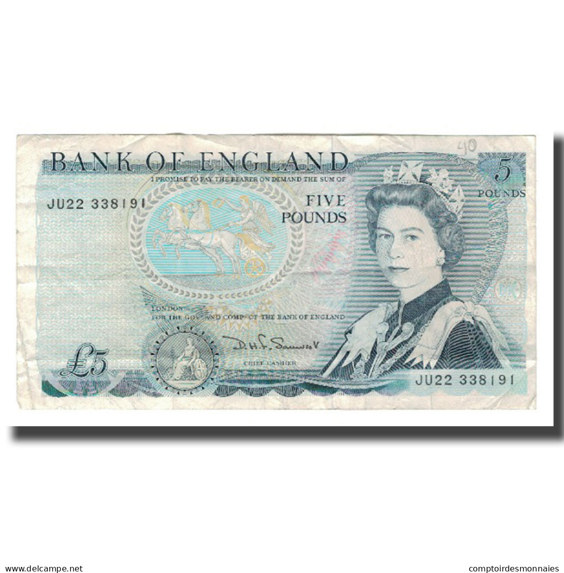 Billet, Grande-Bretagne, 5 Pounds, Undated (1971-91), KM:378c, TTB - 5 Pounds