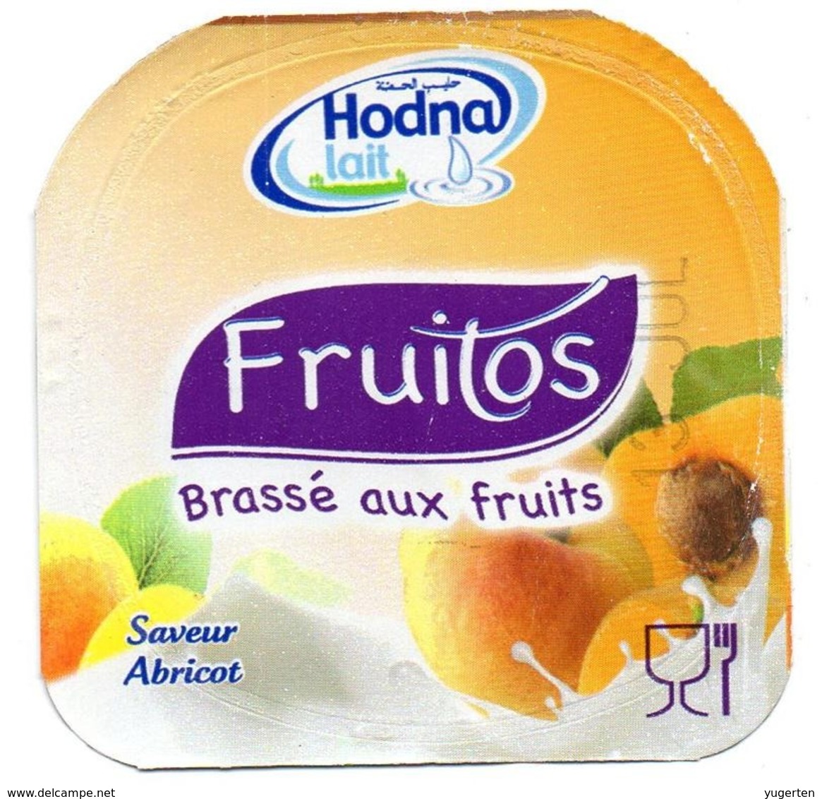 Opercule Cover Yaourt Yogurt " Hodna " Fruitos Abricot Apricot Yoghurt Yoghourt Yahourt Yogourt - Opercules De Lait