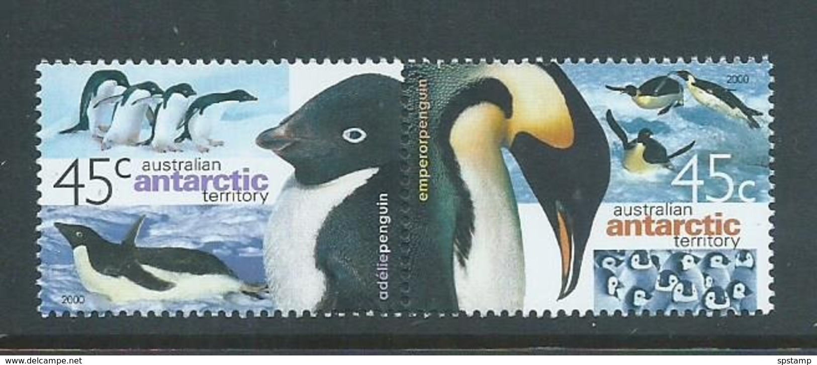 Australian Antarctic Territory 2000 45c Penguins Se Tenant Pair MNH - Other & Unclassified