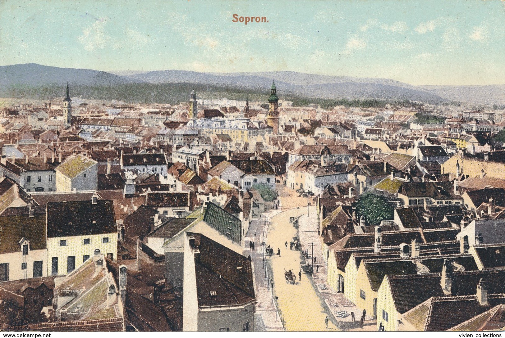 Sopron (Hongrie) Latkepe - Panorama De Sopron Circulée De Sautoskal En 1909 - Hungary