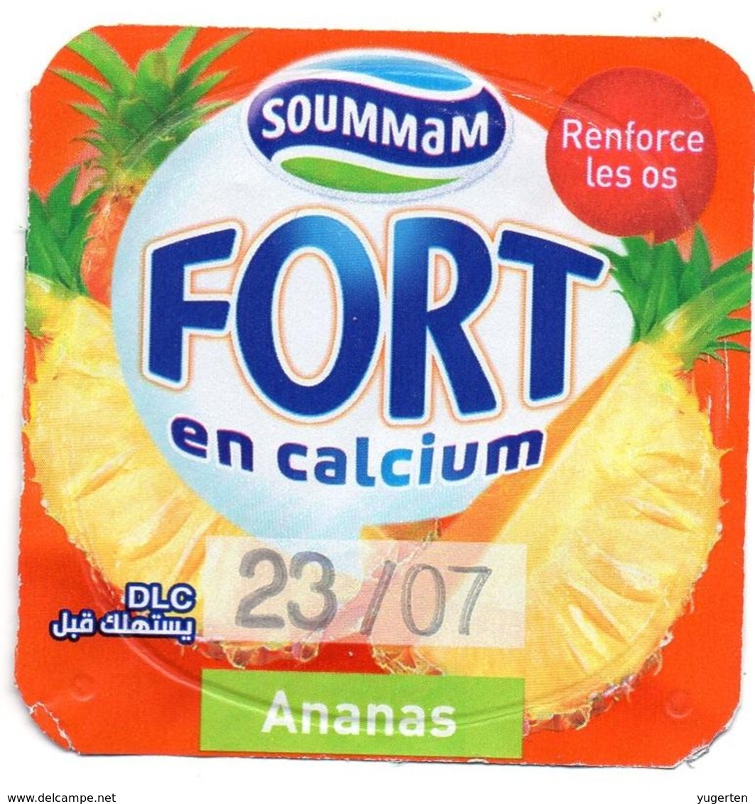 Opercule Cover Yaourt Yogurt " Soummam " FORT " Ananas Pineapple New DesignYoghurt Yoghourt Yahourt Yogourt - Koffiemelk-bekertjes