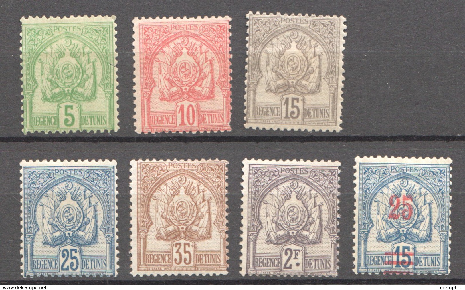 1899 Chiffres Gras  Nouvelles Couleurs Et Timbre Surchargé  Yv 22-28  * - Nuevos