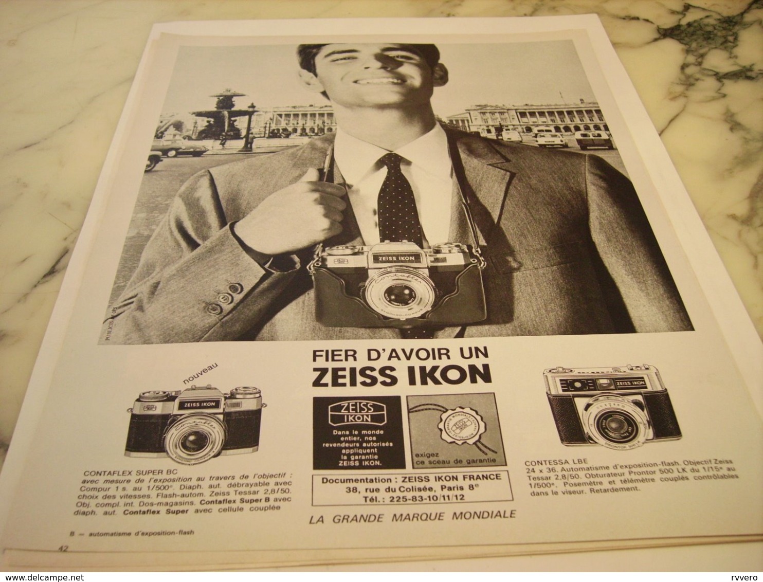 ANCIENNE PUBLICITE APPAREIL PHOTO FIER D AVOIR UN ZEISS IKON 1966 - Autres & Non Classés