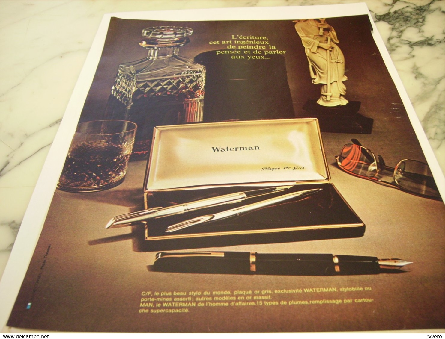 ANCIENNE PUBLICITE ECRITURE  STYLO WATERMAN  1966 - Other & Unclassified