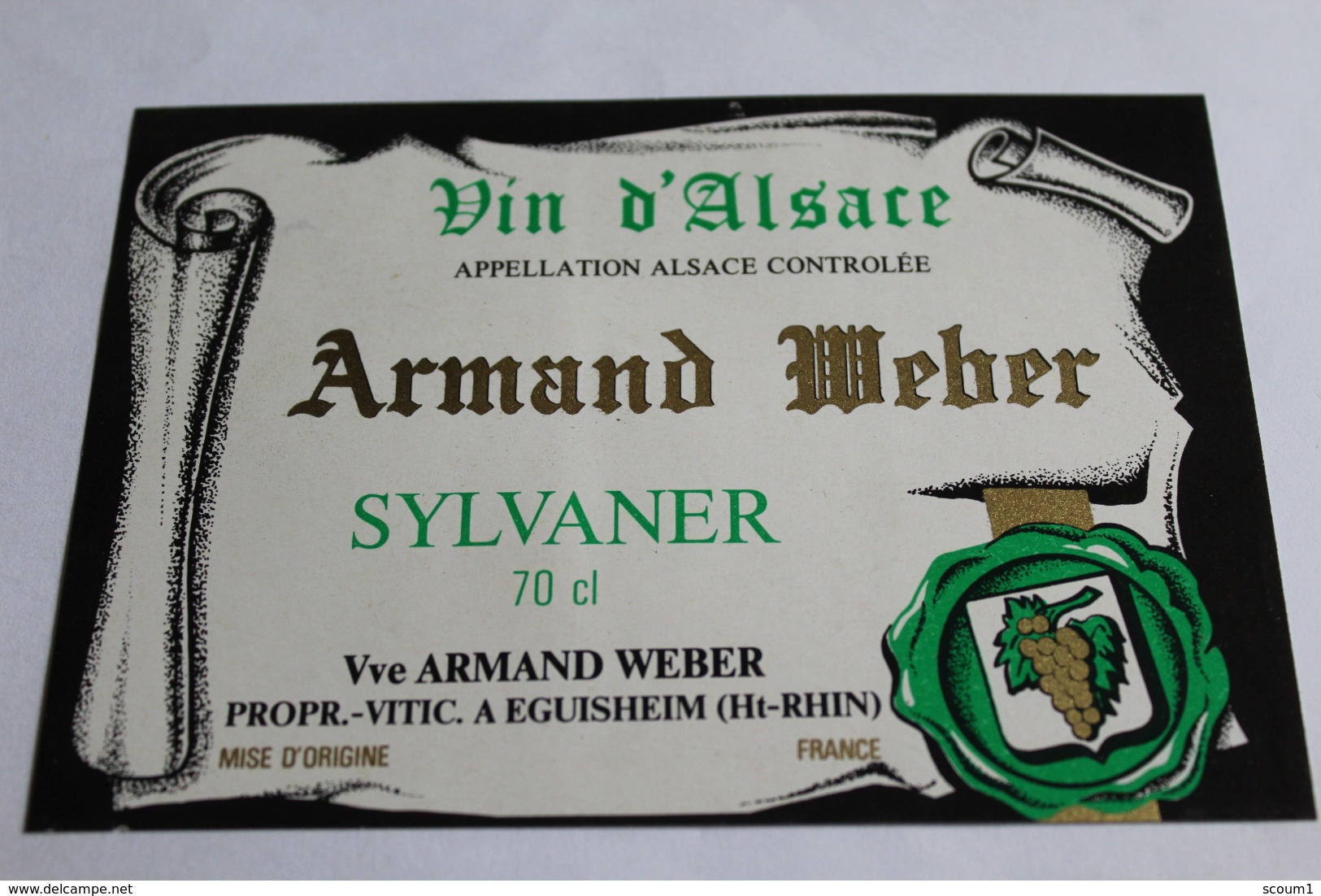 Etiquette Neuve Vin D Alsace  Sylvaner Armand Weber - White Wines
