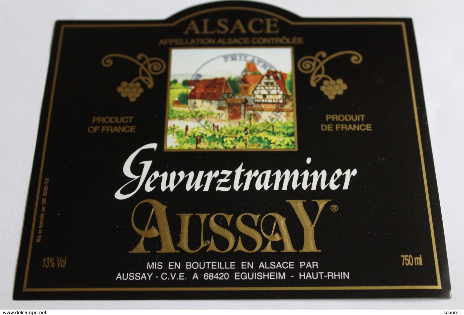 Etiquette Neuve Vin D Alsace  Gewurztraminer  Aussay  13o - Gewurztraminer