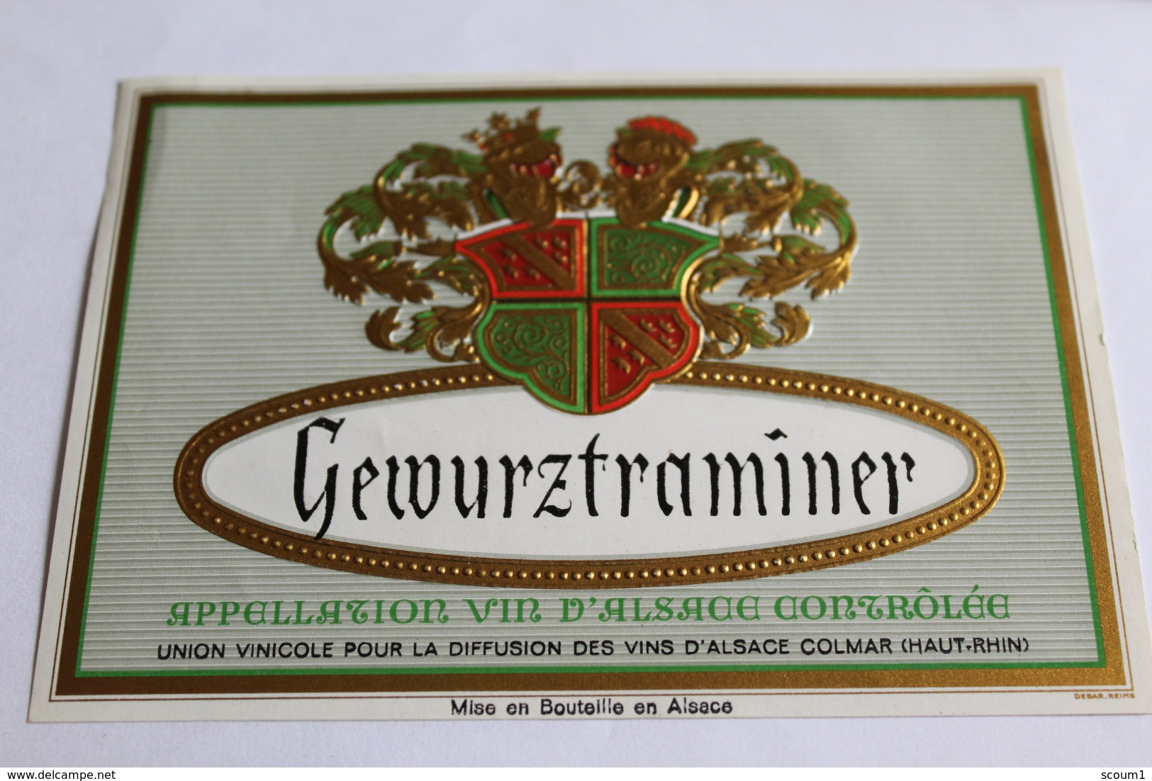 Etiquette Neuve Vin D Alsace  Gewurztraminer Union Vinicole  Legerement Gaufree - Gewurztraminer