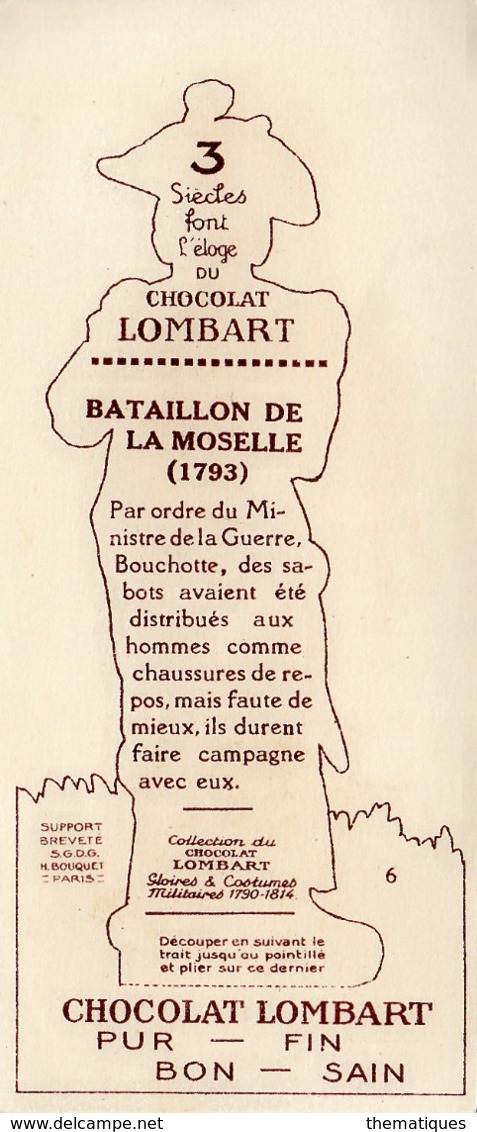 Thematiques Chromo Militaria Collection Du Chocolat Lombart 1793 Bataillon De La Moselle Illustrateur H Gray - Lombart