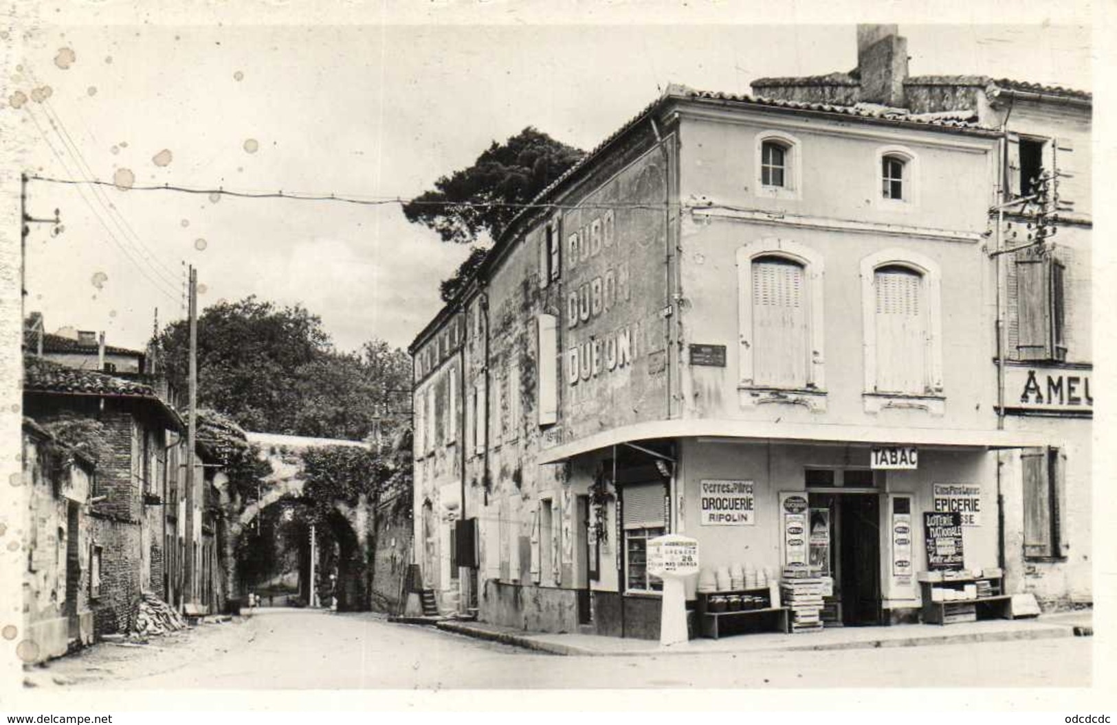 Cpsm Petit Format VERDUN Sur GARONNE  (Tarn Et Garonne ) Pont De Miegeville ,route De Montauban Tabac Droguerie RV - Verdun Sur Garonne