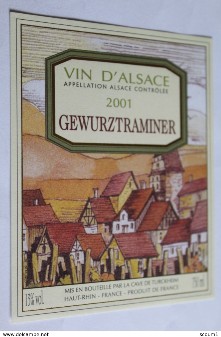 Etiquette Neuve Vin D Alsace  Gewurztraminer   2001 Cave De Turckheim  13o - Gewurztraminer