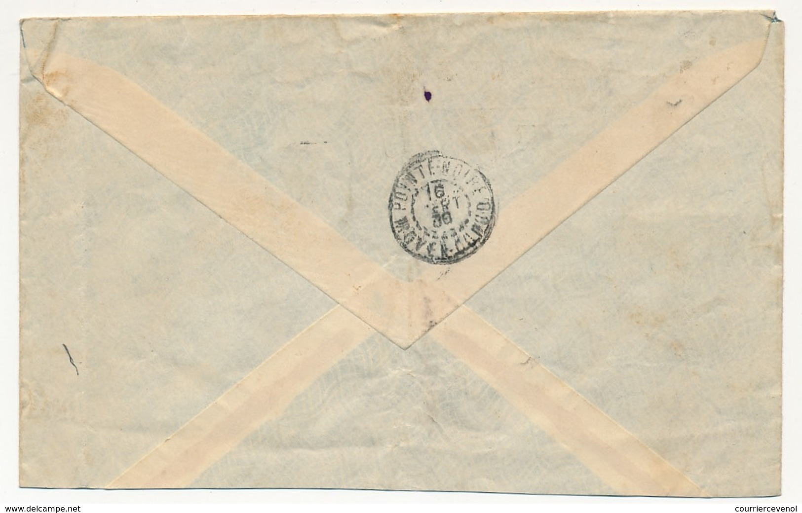 MOYEN CONGO - AEF - Enveloppe Affr 1F Cachet Hexagonal "P.K. 102  A.E.F." 1936 Avec Ca Arrivée - Briefe U. Dokumente