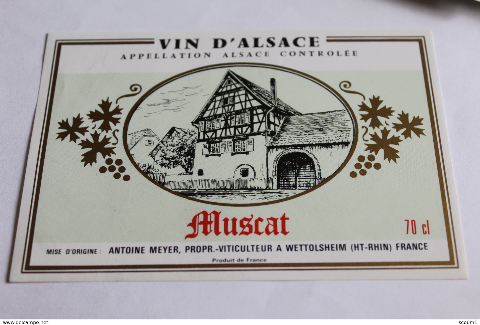 Etiquette Neuve Vin D Alsace  Muscat  Antoine Meyer - White Wines