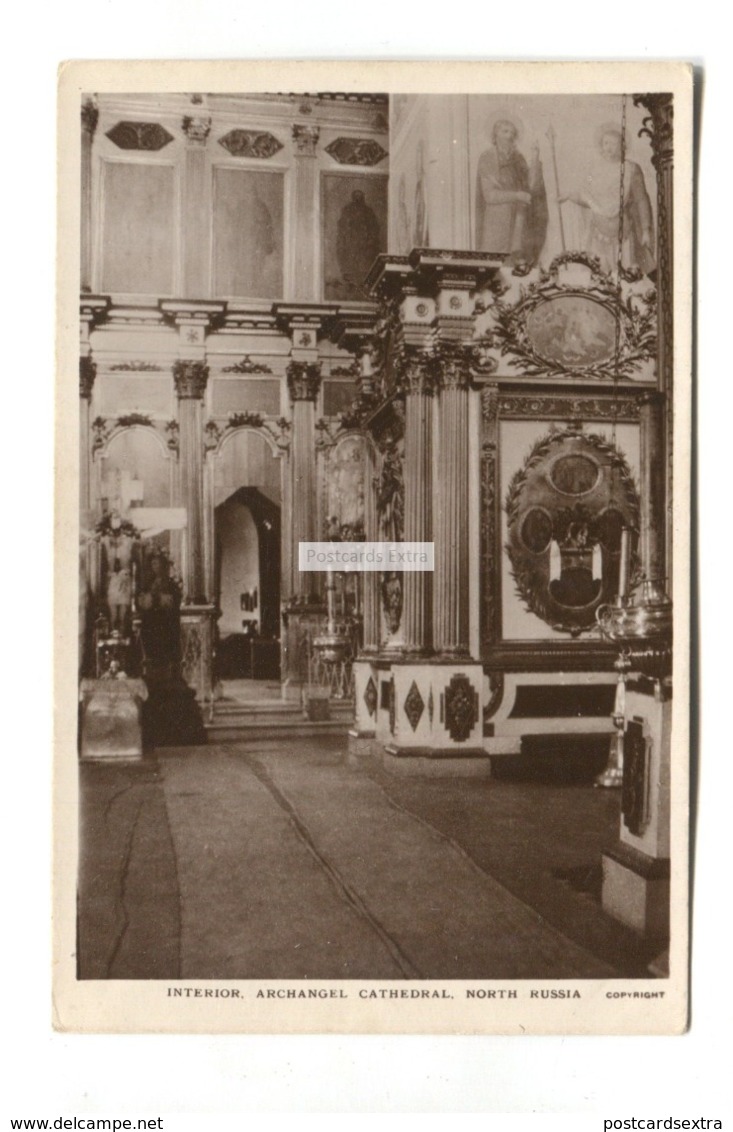 Archangel Cathedral Interior - Old Russia Real Photo Postcard - Russia