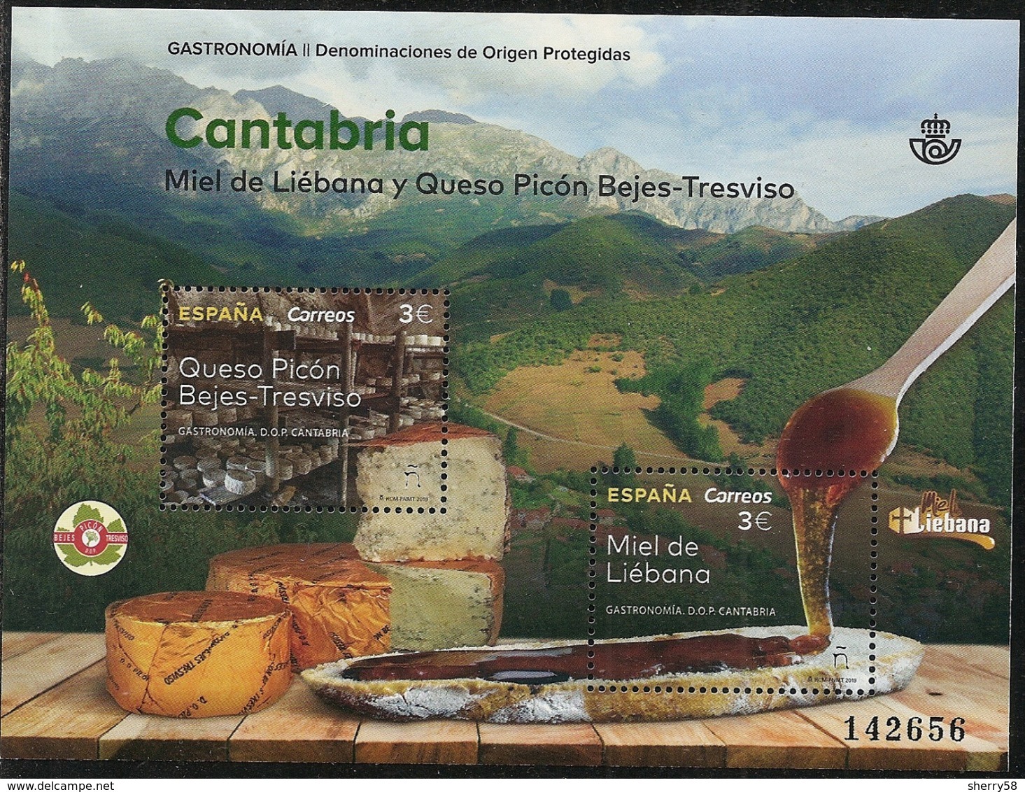 2019-ED. 5343 H.B. - Gastronomía. Denominaciones De Origen Protegidas. Cantabria -NUEVO - Blocks & Kleinbögen