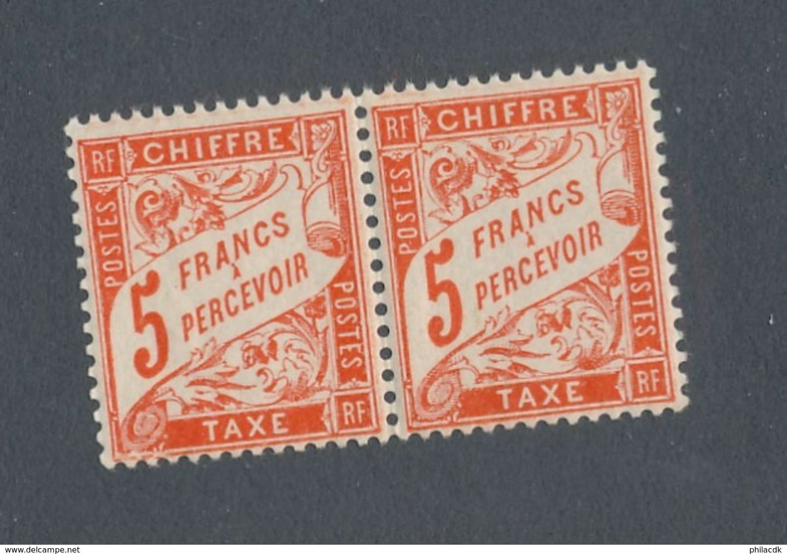 FRANCE - PAIRE TAXE N°YT 66 NEUVE** SANS CHARNIERE - COTE YT : 7€ - 1941 - 1859-1959 Mint/hinged