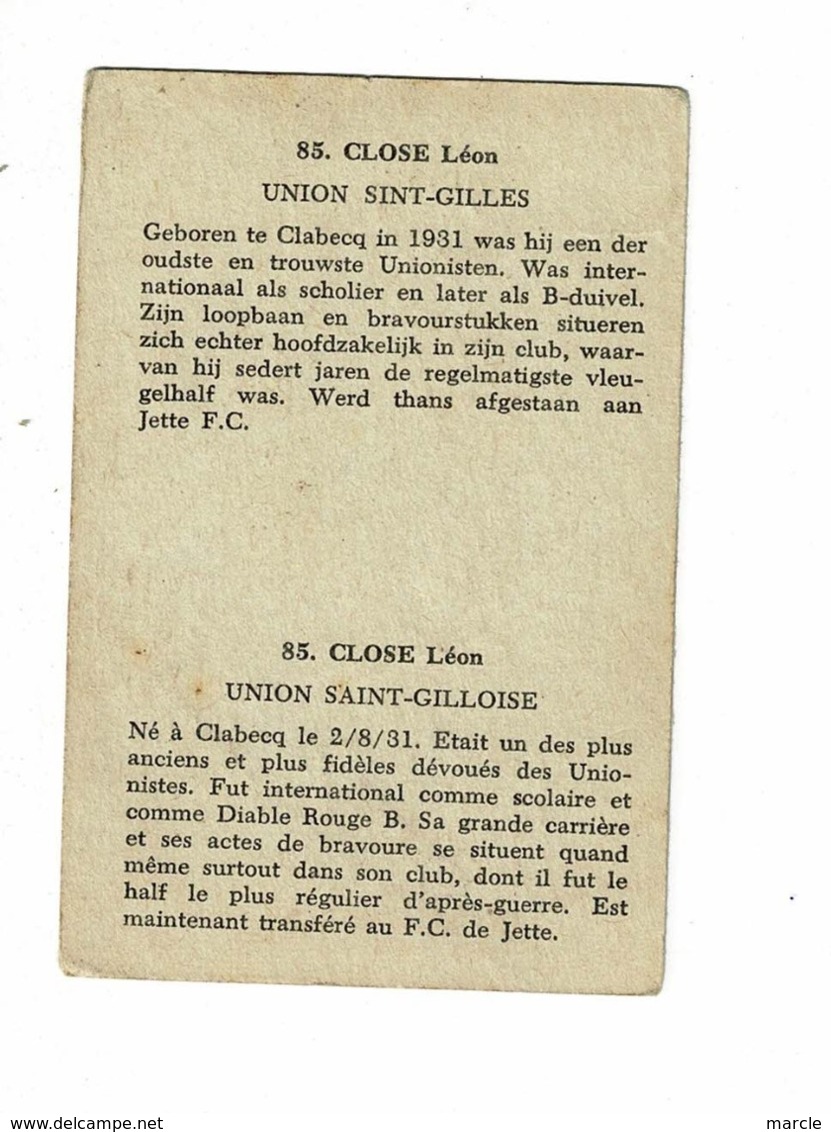 COSE Léon  Union Sint-Gilles  - Union Saint-Gilloise - Trading Cards