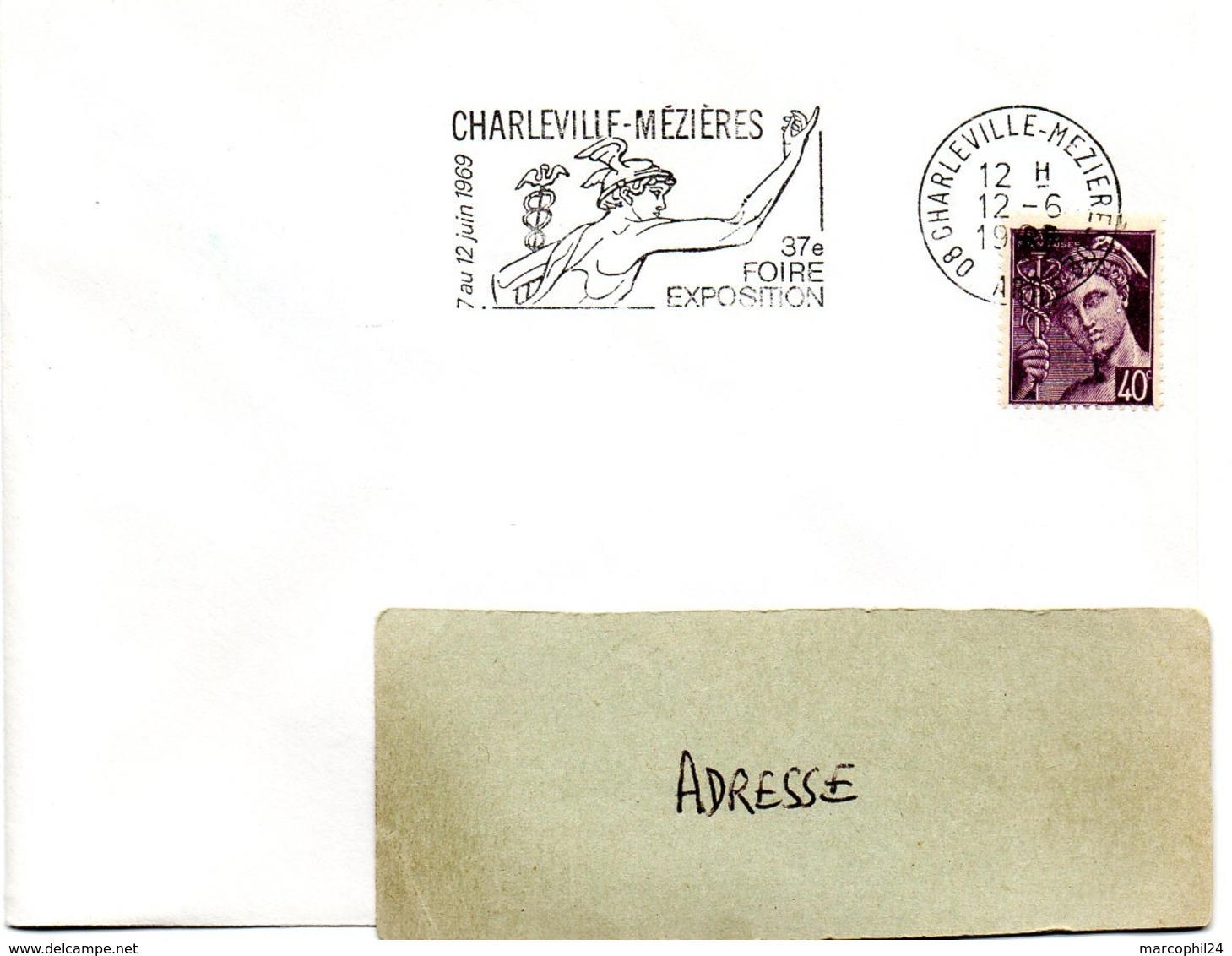 ARDENNES - Dépt N° 08 = CHARLEVILLE-MEZIERES 02 1969 =  FLAMME SECAP Illustrée ' FOIRE EXPOSITION' + MERCURE - Mechanical Postmarks (Advertisement)