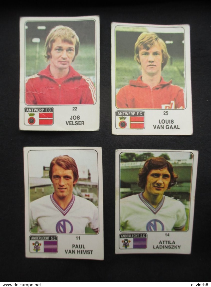 LOT 4 FIGURINES PANINI (M1914) FOOTBALL 73 - 74 (2 Vues) Belgique Anderlecht, Antwerp FC, Paul Van Himst, Louis Van Gaal - Trading Cards