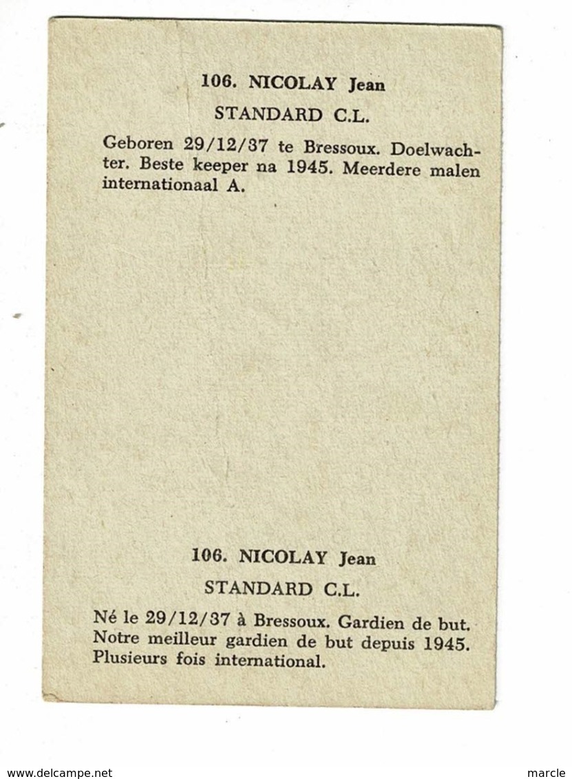 NICOLAY Jean  Standard CL - Trading Cards