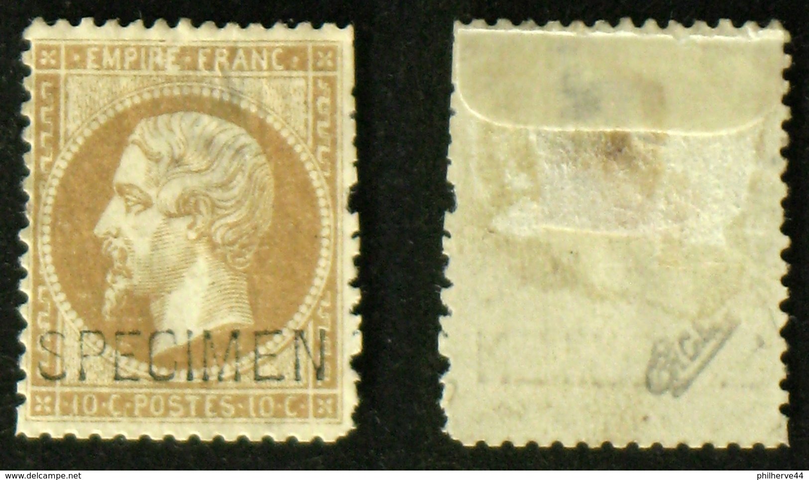 N° 21c SPECIMEN 10c NAPOLEON Neuf N* Déf. Cote 1000€ Signé Calves - Specimen