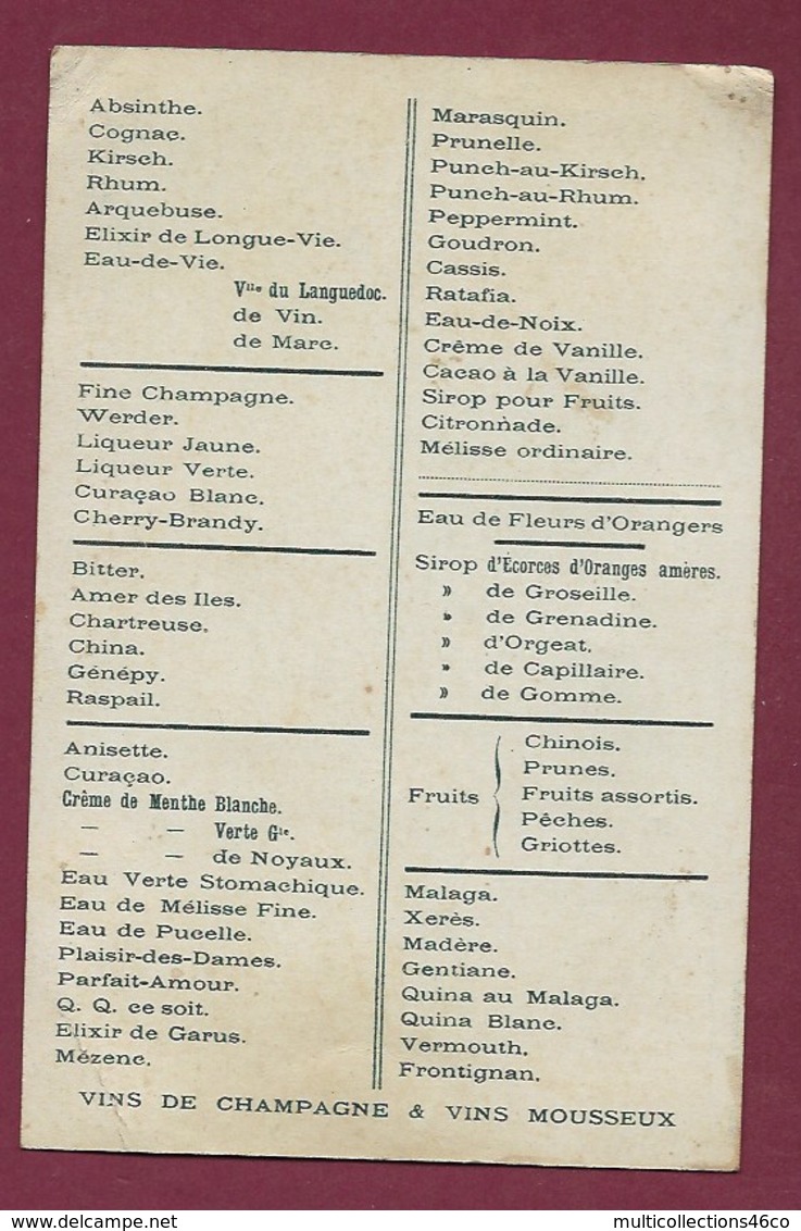 280919 - Carte De Visite 38 JALLIEU Fabrique Iqueurs ABSINTHE NEYRET Fils ARNAUD & Cie Place St Michel NIVOLAS VERMELLE - Jallieu