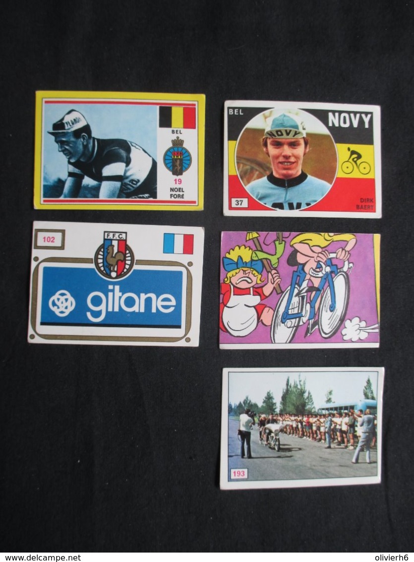 LOT 5 FIGURINES PANINI (M1914) SPRINT 73 (2 Vues) Noël Foré, Dirk Baert, Gitane - Wielrennen