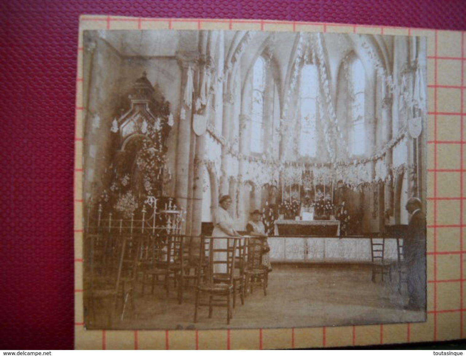 Chateauneuf Du Faou , 29 . Photo Stéreoscopique De N-D  Des Portes Interieur .  De 1937  . 2 Scans . - Luoghi