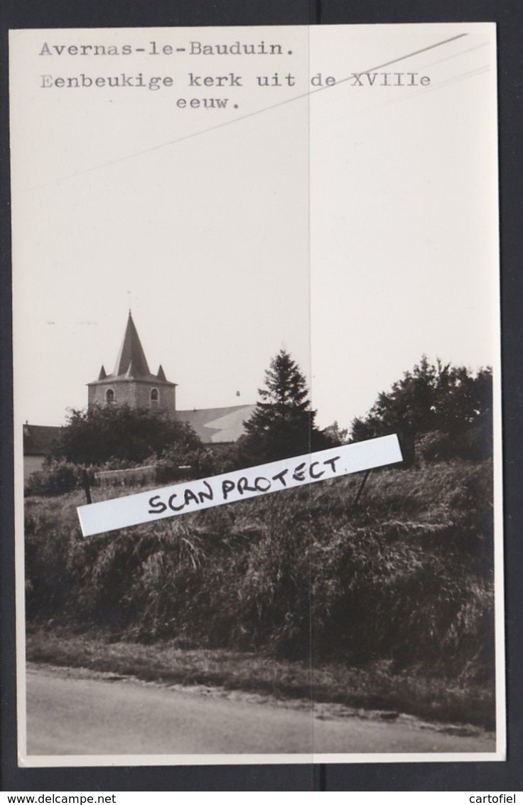 AVERNAS-LE-BAUDUIN-EGLISE-NOTRE-DAME-ATTENTION-PHOTO-ORIGINAL DES ANNEES '70-DIMENSION+-9.5-14.5 CM - Hannuit