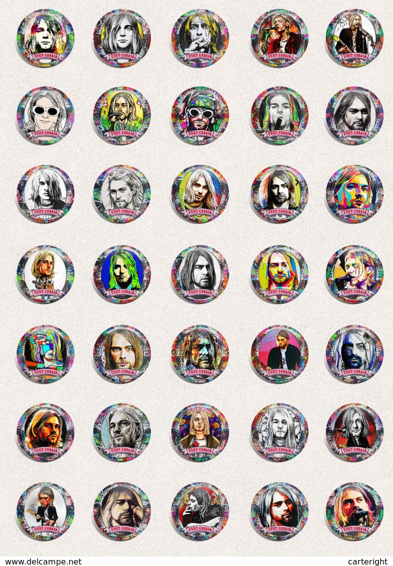 175 X rock Kurt Cobain music fan ART BADGE BUTTON PIN SET (1inch/25mm diameter)