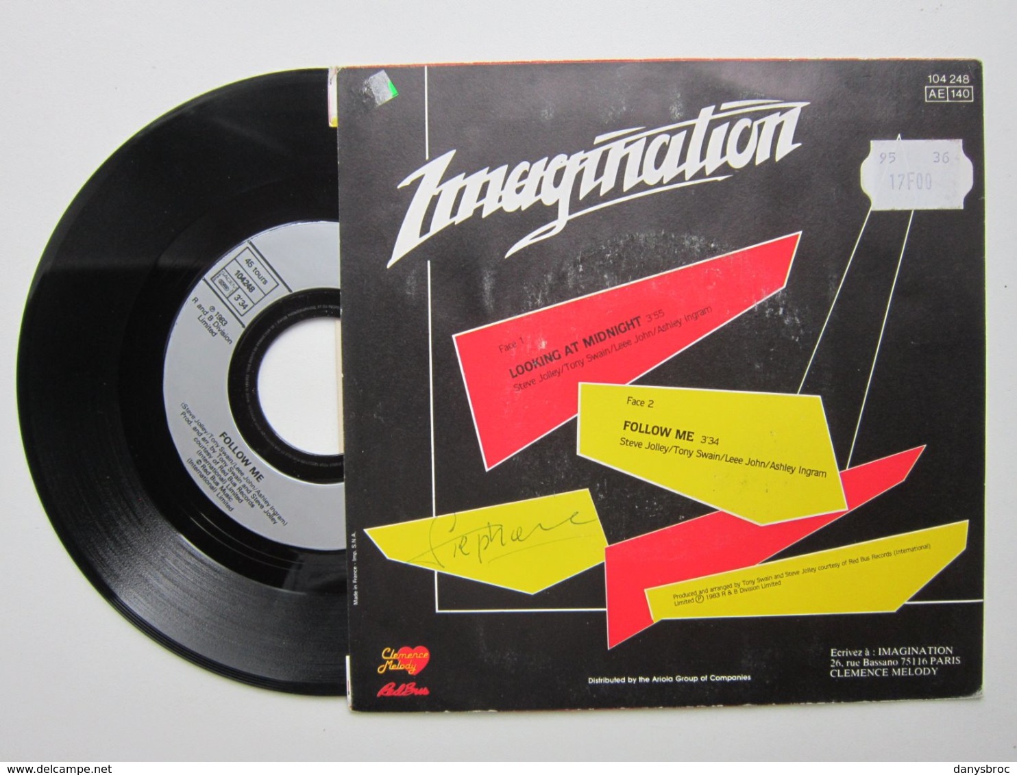 IMAGINATION / LOOKING AT MIDNIGHT / FOLLOW ME / Disque Vinyle  SACEM 1983 - Other - English Music