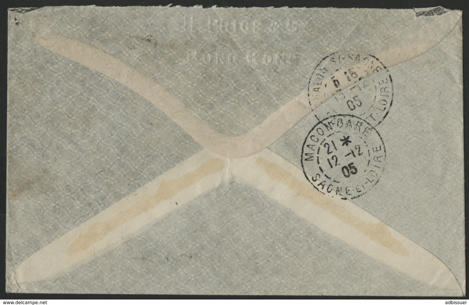 1905. N° 67 Edouard VII + Cancellation "VICTORIA HONG KONG 14/11/05" / Cover To France + Maritime Octagonal Cancellation - Lettres & Documents