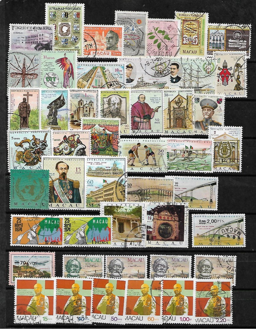 &101& MACAU 47 FINE USED STAMPS. ALL DIFFERENT. - Gebruikt