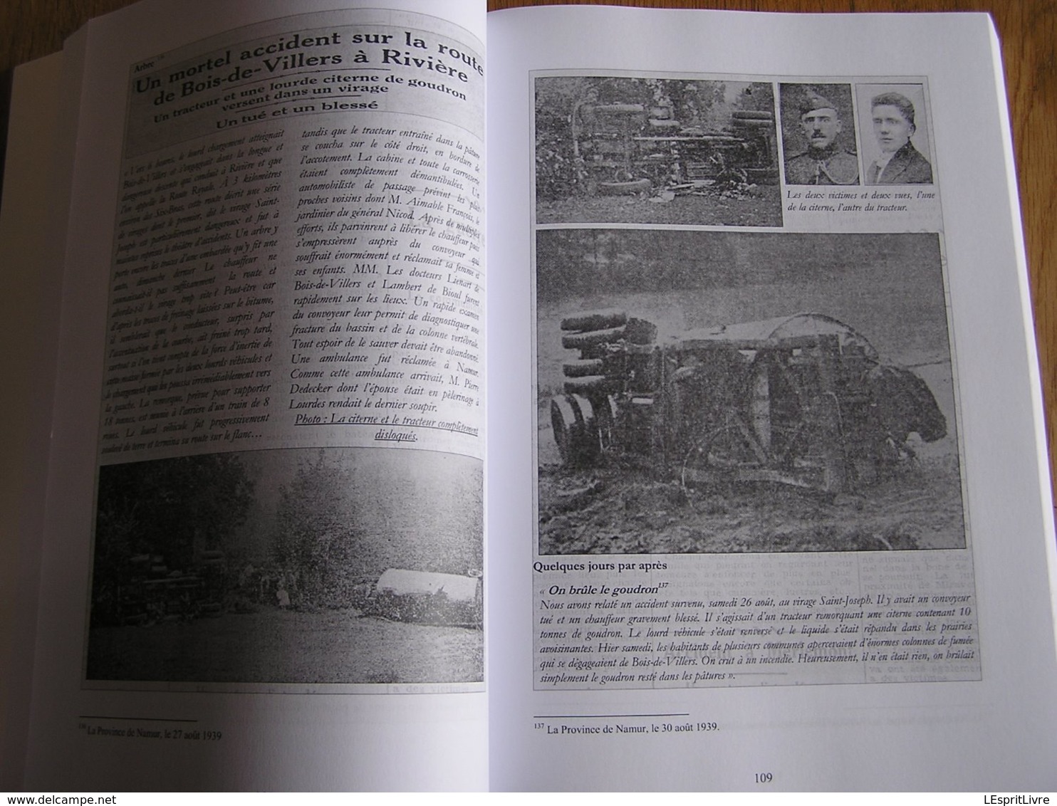 ENTRE FAITS DE VIE ET FAITS DE GUERRE Régionalisme 40 45 Arbre Bois de Villers Lesve Lustin Profondeville Rivière Cloche