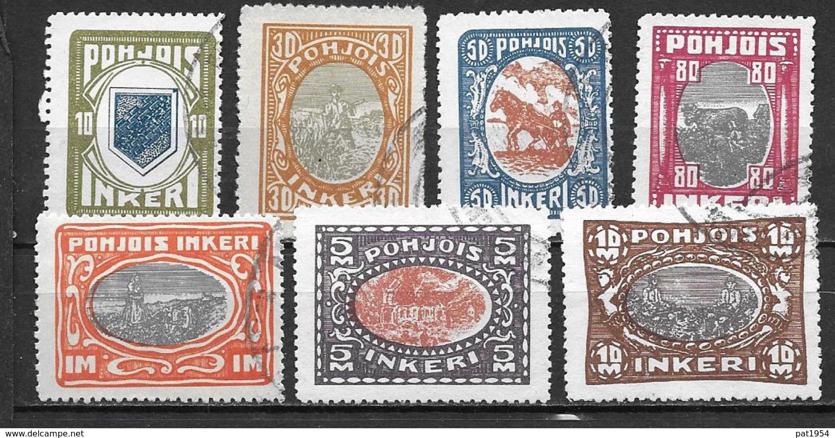 Ingrie 1920 N°8/14 Oblitérés Série Courante - Local Post Stamps