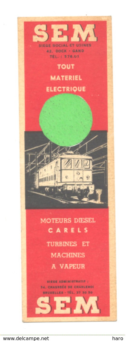 Marque-pages Publicitaire - Moteurs Diesel Et électriques SEM - GENT / GAND - Bruxelles (b260/3) - Marque-Pages