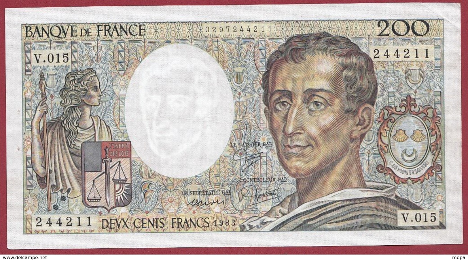 200 Francs "Montesquieu" 1983 --VF/SUP---ALPH V.015 - 200 F 1981-1994 ''Montesquieu''