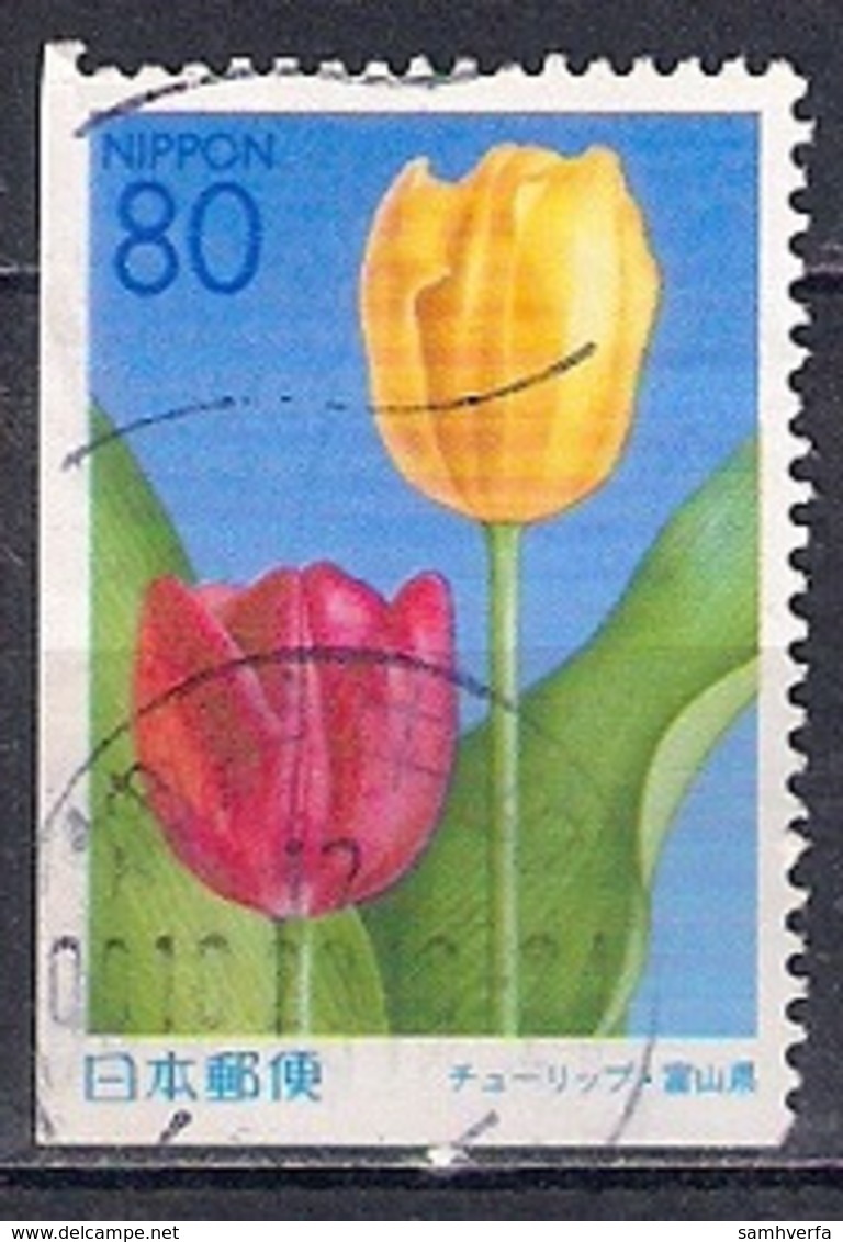 Coil - From Booklet Pane - Japan 2000 - Toyama Prefectural - Tulips 3 - Used Stamps