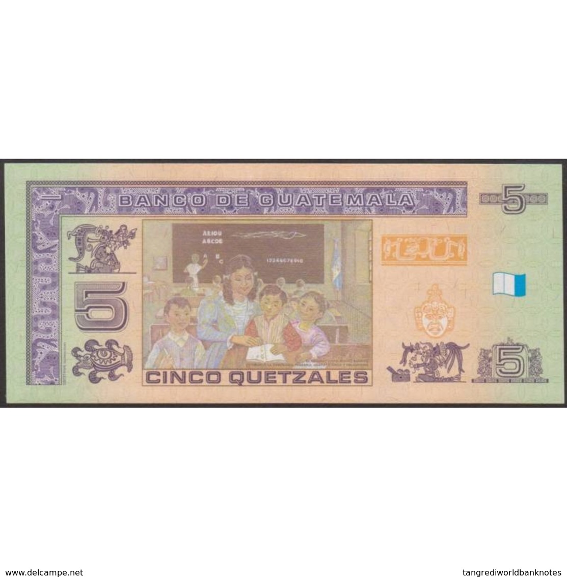 TWN - GUATEMALA 116 - 5 Quetzales 12.3.2008 C XXXXXXX D - Printer: OBERTHUR TECHNOLOGIES UNC - Guatemala