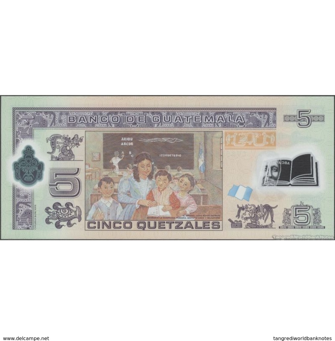 TWN - GUATEMALA 122b - 5 Quetzales 11.5.2011 Polymer - C XXXXXXXX D - Printer: CANADIAN BANK NOTE UNC - Guatemala