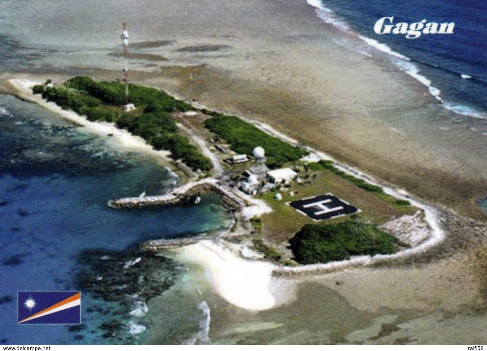 1 AK Marshall Islands - Kwajalein Atoll * Blick Auf Die Insel Gagan - Luftbildaufnahme * - Isole Marshall