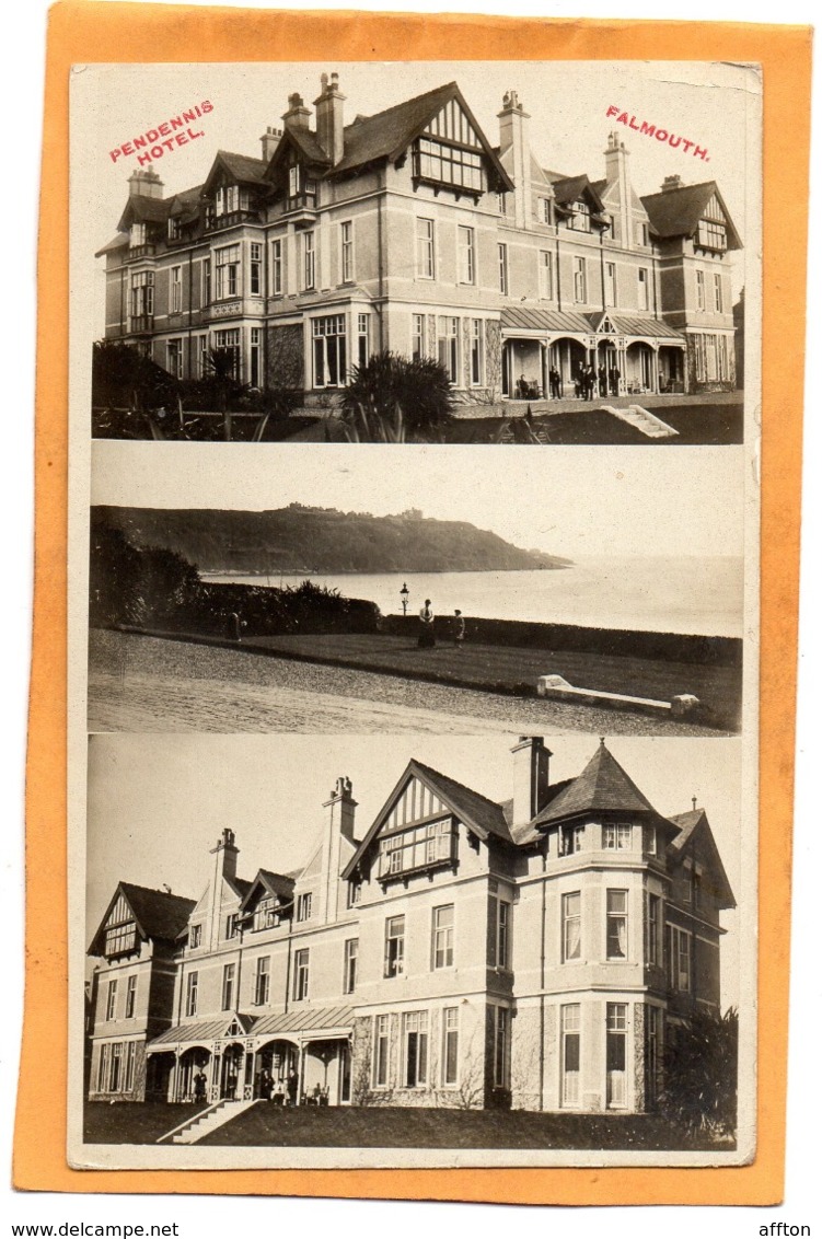 Falmouth Pendennis Hotel UK 1914 Real Photo Postcard - Falmouth