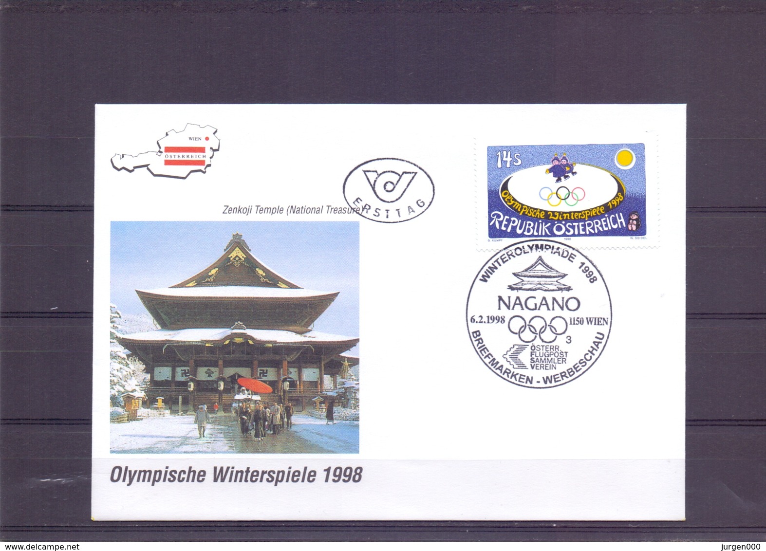 Rep. Österreich - Winterolympiade 1998 - Wien 6/2/1998   (RM15174) - Hiver 1998: Nagano