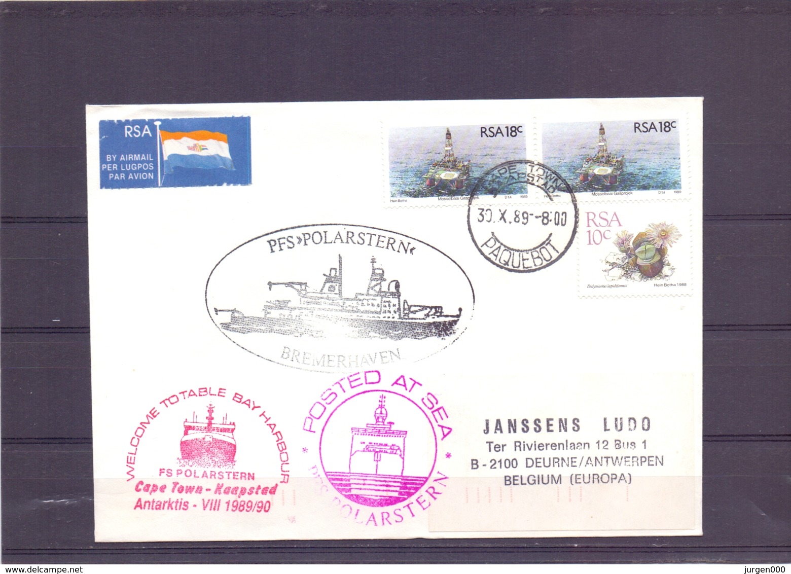 RSA - PFS Polarstern -  Bremerhaven - Cape Town 30/10/89     (RM15379) - Poolshepen & Ijsbrekers